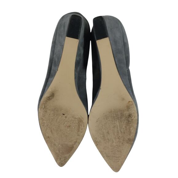 TALBOTS! SOFT DOVE GRAY GENUINE SUEDE LEATHER WEDGE HEEL PUMPS, HEELS! SZ 9M - Picture 9 of 12